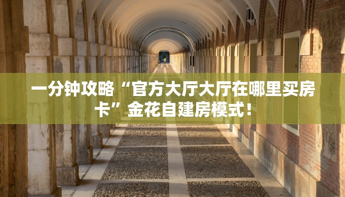 一分钟攻略“官方大厅大厅在哪里买房卡”金花自建房模式！