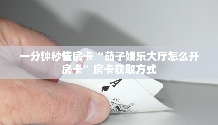 一分钟秒懂房卡“茄子娱乐大厅怎么开房卡”房卡获取方式