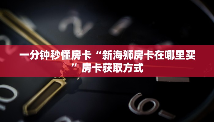 一分钟秒懂房卡“新海狮房卡在哪里买”房卡获取方式