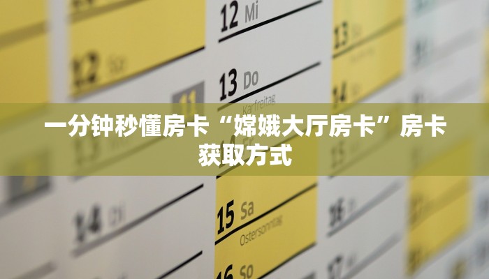 一分钟秒懂房卡“嫦娥大厅房卡”房卡获取方式
