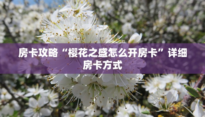 房卡攻略“樱花之盛怎么开房卡”详细房卡方式